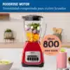 Licuadora Oster vaso de vidrio, 550 watts de potencia y rendimiento máximo de 800 watts. - Imagen 4