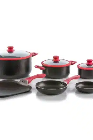 Batería de cocina de 9 piezas de marmol marca Picca.