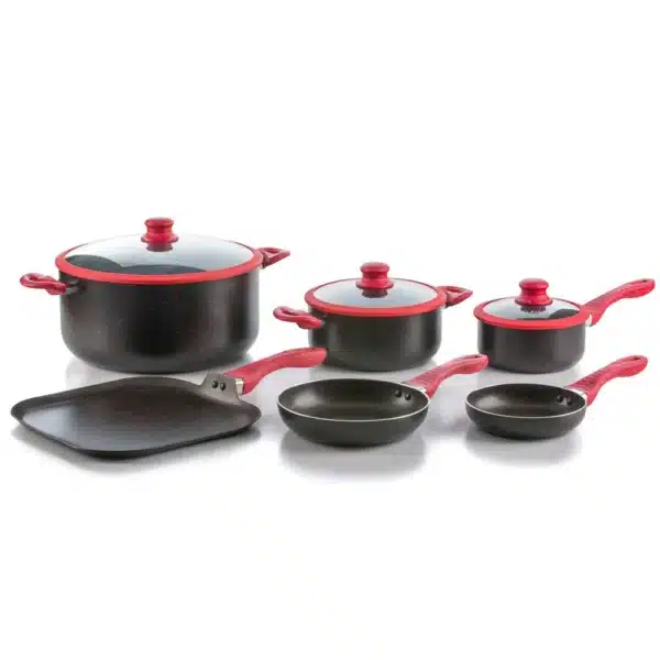 Batería de cocina de 9 piezas de marmol marca Picca.