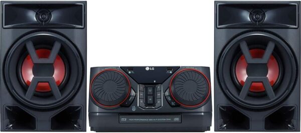 Equipo de sonido marca LG de 2600 watts de potencia.