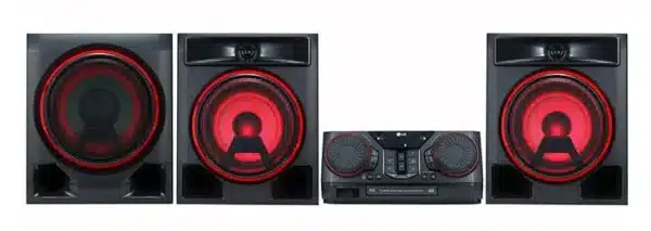 Equipo de sonido marca LG de 13200 watts de potencia.