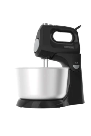 Batidora con tazón de acero inoxidable Black+Decker.