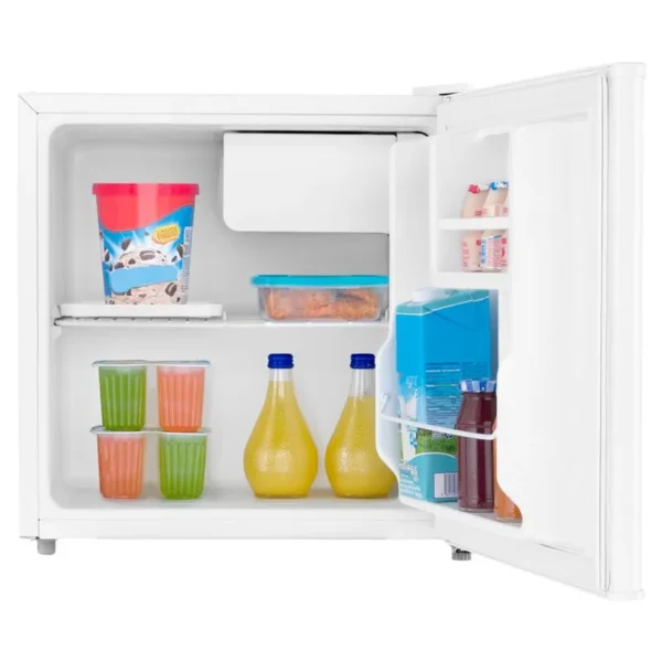 Refri Mabe de 2.6' color blanco, para uso de oficina, clínicas o habitación.