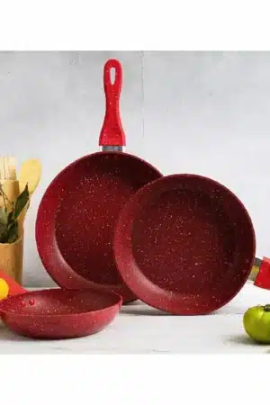 Set de sartenes de mármol Milán Rojo marca Picca.