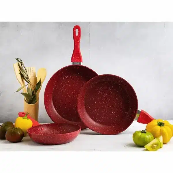 Set de sartenes de mármol Milán Rojo marca Picca.