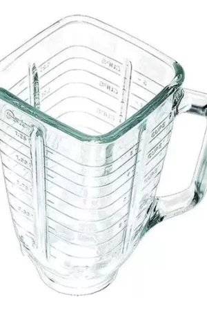 Vaso Oster cuadrado de vidrio para licuadora.